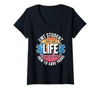 Womens EMT Student I Don't Have a Life Learning V-Neck T-Shirt