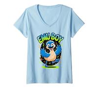 Womens Emu Boy Mens Funny Cartoon Aussie Outback Bird Australia V-Neck T-Shirt
