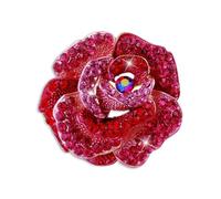 Women's Enamel Crystal Rose Flower Brooches Elegant Rhinestone Floral Statement Brooch Pins Fashion Jewelry Accessories for Women Girl Gift Gold, Zinc Alloys, Enamel, crystal