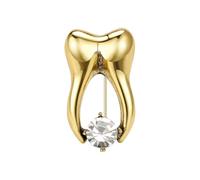 Womens Enamel Teeth Oral Jewelry Brooch Pin Golden1727