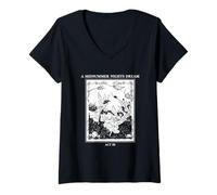Women's Enchanted Midsummer Night's Magic Fantasy Land Graphic V-Neck T-Shirt