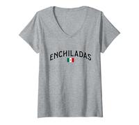 Womens Enchiladas Fan, Mexican Foodie V-Neck T-Shirt
