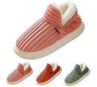 Womens Enclosed Slippers - Cotton Slippers For Women - Memory Foam Comfortable Shoes Warm Cosy Shoes Non Slip Home Slipper Indoor Outdoor Footwear Winter Warm Slipper Soft Plush House Shoe