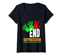 Women's End Depression Shirt - Mental Health Awareness V-Neck T-Shirt