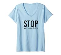 Womens End Gerrymandering Now Fair Maps and Votes Real Democracy V-Neck T-Shirt