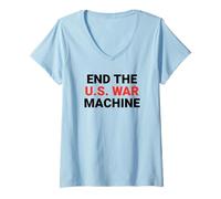 Women's End The US War Machine Anti War Peace Protest V-Neck T-Shirt