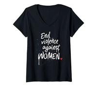 Womens End Violence against Women - Safe Woman Protest Message V-Neck T-Shirt