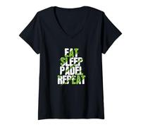 Women's Endless Cycle Eat Sleep Padel Repeat V-Neck T-Shirt