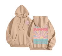 Women's Endless Summer Aesthetic Hoodies Fall Beach Graphic Pullover Sweaters Personalized Y2K Hooded Casual Tops Soft with Hood Fashion Lightweight Workou Funny Loose Fit Backwoods Khaki