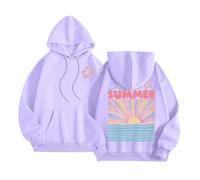 Womens Endless Summer Graphic Hoodies Cute Casual Soft with Hood Outfits Workou Beach Hooded Sweaters Fashion Cartoon Trendy Lightweight College Comfort 2025 Fall Thin Women's Purple