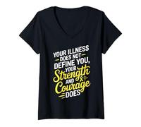 Women's Endometriosis Awareness Support Endo Fighter V-Neck T-Shirt