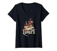 Womens Enemies to Lovers Book Reader Roses Bookish Booktok Retro V-Neck T-Shirt