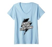 Womens Energy Before Everything Spiritual Power Flow V-Neck T-Shirt