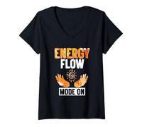 Women's Energy Flow Mode On Reiki Healer Spiritual Vibes V-Neck T-Shirt