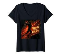 Womens Energy in The Court Basketball Graphic Tee for Champions V-Neck T-Shirt