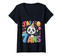Womens Enfant Panda Enfant 7ans Anniversaire Garcon Fille Panda V-Neck T-Shirt