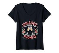 Womens Engaged The Shortest Word for The Longest Promise V-Neck T-Shirt