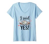 Womens Engagement Announcement Wedding Planning V-Neck T-Shirt