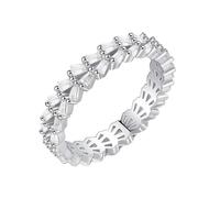 Women's Engagement Rings Channel, Eternity Ring 9K White Gold Moissanite Trapezoid Shape Elegant Comfort Fit Size Q 1/2