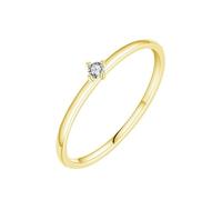 Women's Engagement Rings Gold, Wedding Band Unique 9K Yellow Gold with White Round Shape Moissanite with Jewelry Box Size J 1/2