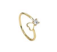 Women's Engagement Rings, Pretty Rings for Women Gold Heart with Round Shape Moissanite 9K Yellow Gold Size T 1/2
