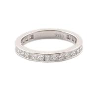Women's Engagement Rings White Gold, Vintage Wedding Band Moissanite Square Jewelry 9K White Gold for Bride Size K 1/2