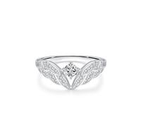 Women's Engagement Rings with Moissanite, Solid 9 Karat Real Gold Wedding Ring Bands Unique 0.25ct Moissanite White Gold Promise Band for Her Size U 1/2