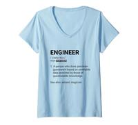Women's Engineer Definition Funny Sarcastic STEM Nerd Science Math V-Neck T-Shirt