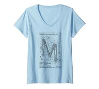 Womens Engineer Engineering Monogram Initial Capital Letter M Name V-Neck T-Shirt