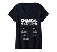 Women's Engineering Flowchart Chemical Engineer Science Student V-Neck T-Shirt