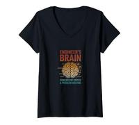 Women's Engineer's Brain Funny Engineering Humor Problem Solver V-Neck T-Shirt