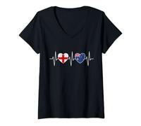 Womens England And Australia Australian Australia Flag Flags V-Neck T-Shirt