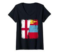 Womens England Mongolia Half Flag English Mongolian Jersey V-Neck T-Shirt