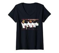 Women's England Squad Lineup Gazza Wright 1998 World Cup Football V-Neck T-Shirt