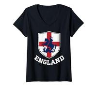 Women's England St George s Dragon Slaying Knight V-Neck T-Shirt
