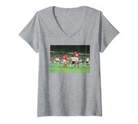 Womens England V West Germany 1966 World Cup Football Geoff Hurst V-Neck T-Shirt