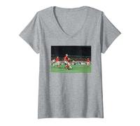Womens England West Germany 1966 World Cup Football Bobby Moore V-Neck T-Shirt
