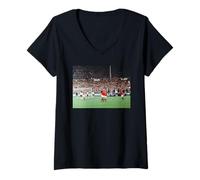 Womens England Wins V West Germany World Cup Final 1966 Football V-Neck T-Shirt