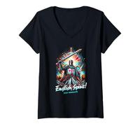 Womens English and Proud Knight English Spirit V-Neck T-Shirt