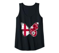 Womens English Girls Roots England Flag Pride Heritage Butterfly Tank Top