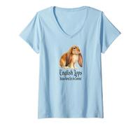 Women's English Lop Rabbits Because Normal Ears are Overrated V-Neck T-Shirt