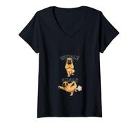 Women's English Mastiff Practicing Yoga Inhale - exale DIGOR Funny V-Neck T-Shirt