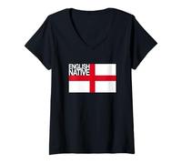 Womens English Native (British European Patriot) V-Neck T-Shirt
