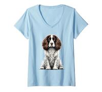 Womens English Springer Spaniel Sprocker V-Neck T-Shirt