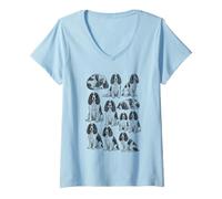 Women's English Springer Spaniels 90s Tattoo Style Retro Graphic Y2K V-Neck T-Shirt