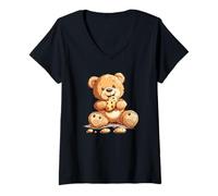 Womens Enjoy Cookies with this Lovable Teddy Bear Costume V-Neck T-Shirt