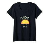 Womens Enjoy The Good Life. It's a Good Life. Mindfulness. Thankful V-Neck T-Shirt
