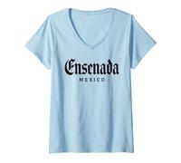 Womens Ensenada Mexico Baja California Rosarito Tijuana Mexicano V-Neck T-Shirt