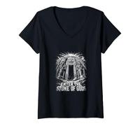 Women's Enter The Temple of Gods Ancient Egypt V-Neck T-Shirt