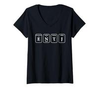 Women's ENTJ Extrovert Intuitive Thinking Judging Personality Type V-Neck T-Shirt